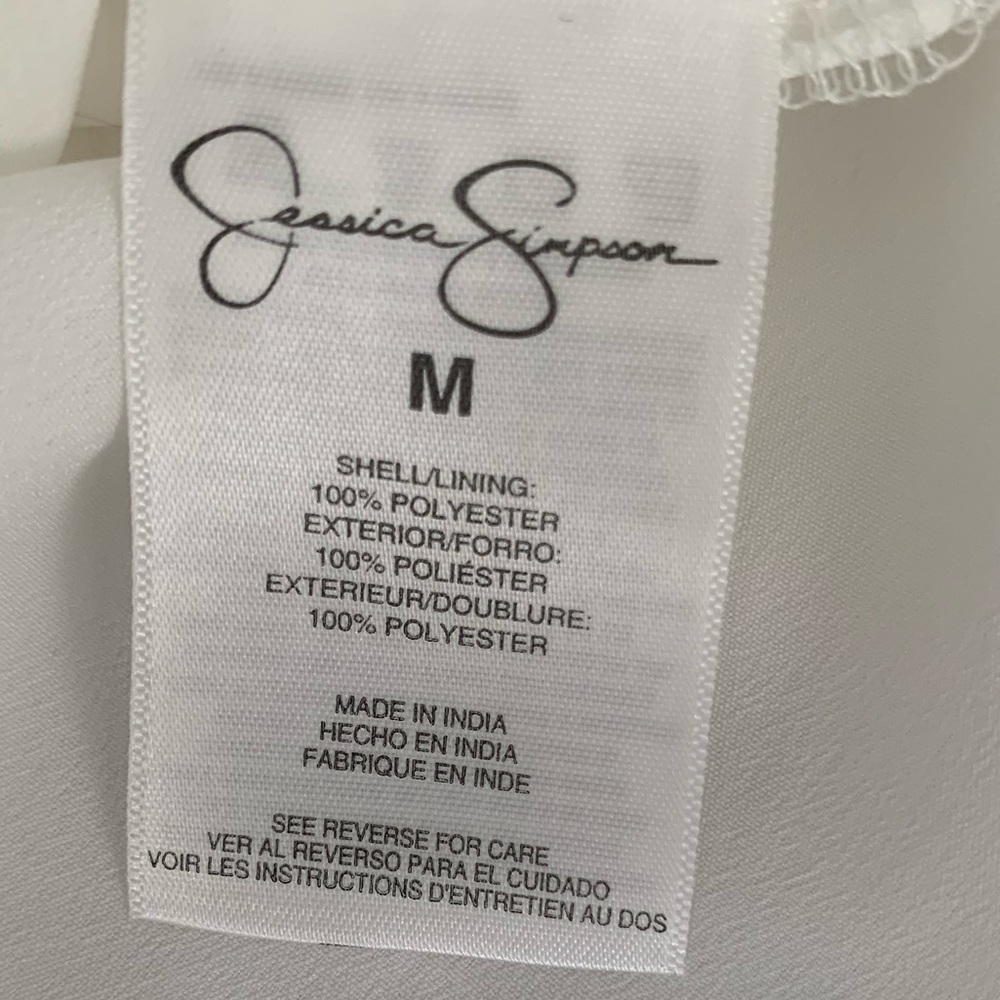 Jessica Simpson Tank Top Women’s M White Silver Blouse Sequin Beaded Sleeveless - Picture 16 of 16